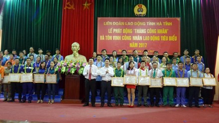 LĐLĐ tỉnh Hà Tĩnh tôn vinh công nhân lao động tiêu biểu
