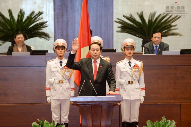  Chủ tịch nước Trần Đại Quang tuyên thệ (Ảnh: Q.H)