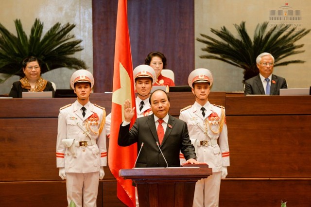 Thủ tướng Chính phủ Nguyễn Xuân Phúc tuyên thệ (Ảnh: Q.H) 